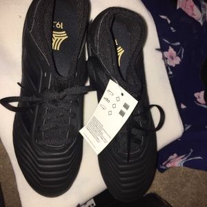 adidas black turf shoes new